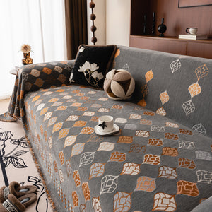Boho Geometric Sofa Slipcovers Chenille Scratch Resistant Couch Protective Covers
