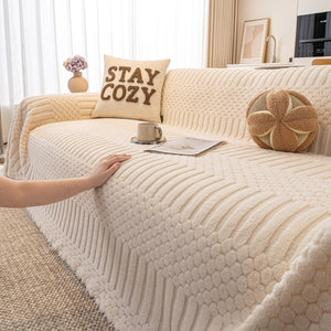 Boho 3D Geometric Throw Blanket for Couch, Luxurious Velvety Plush Fleece Sofa Cover