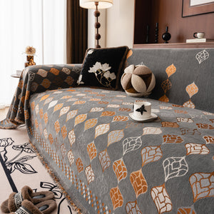 Boho Geometric Sofa Slipcovers Chenille Scratch Resistant Couch Protective Covers