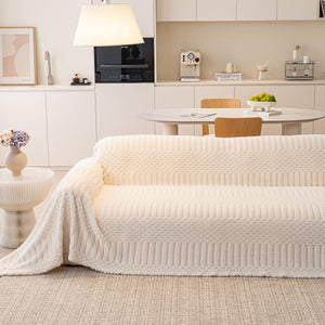 Boho 3D Geometric Throw Blanket for Couch, Luxurious Velvety Plush Fleece Sofa Cover