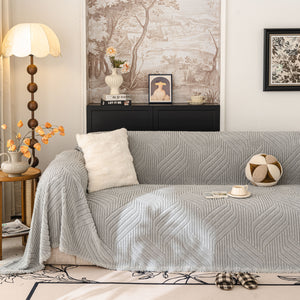 Plush Flannel Fleece Sofa Throw Blanket, Soft & Cozy Furniture Protector for Couch