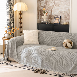 Plush Flannel Fleece Sofa Throw Blanket, Soft & Cozy Furniture Protector for Couch