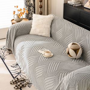 Plush Flannel Fleece Sofa Throw Blanket, Soft & Cozy Furniture Protector for Couch