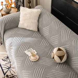 Plush Flannel Fleece Sofa Throw Blanket, Soft & Cozy Furniture Protector for Couch