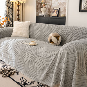 Plush Flannel Fleece Sofa Throw Blanket, Soft & Cozy Furniture Protector for Couch