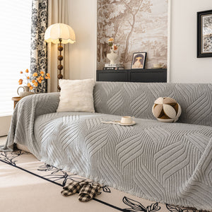 Plush Flannel Fleece Sofa Throw Blanket, Soft & Cozy Furniture Protector for Couch