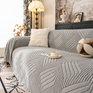 Plush Flannel Fleece Sofa Throw Blanket, Soft & Cozy Furniture Protector for Couch