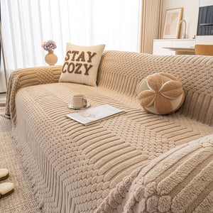 Boho 3D Geometric Throw Blanket for Couch, Luxurious Velvety Plush Fleece Sofa Cover