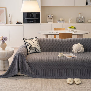 Boho 3D Geometric Throw Blanket for Couch, Luxurious Velvety Plush Fleece Sofa Cover