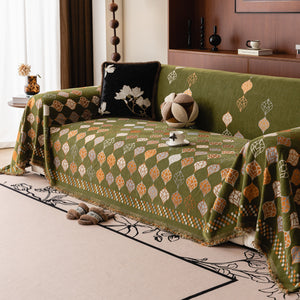 Boho Geometric Sofa Slipcovers Chenille Scratch Resistant Couch Protective Covers