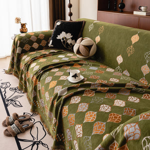 Boho Geometric Sofa Slipcovers Chenille Scratch Resistant Couch Protective Covers