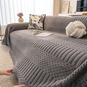 Boho 3D Geometric Throw Blanket for Couch, Luxurious Velvety Plush Fleece Sofa Cover