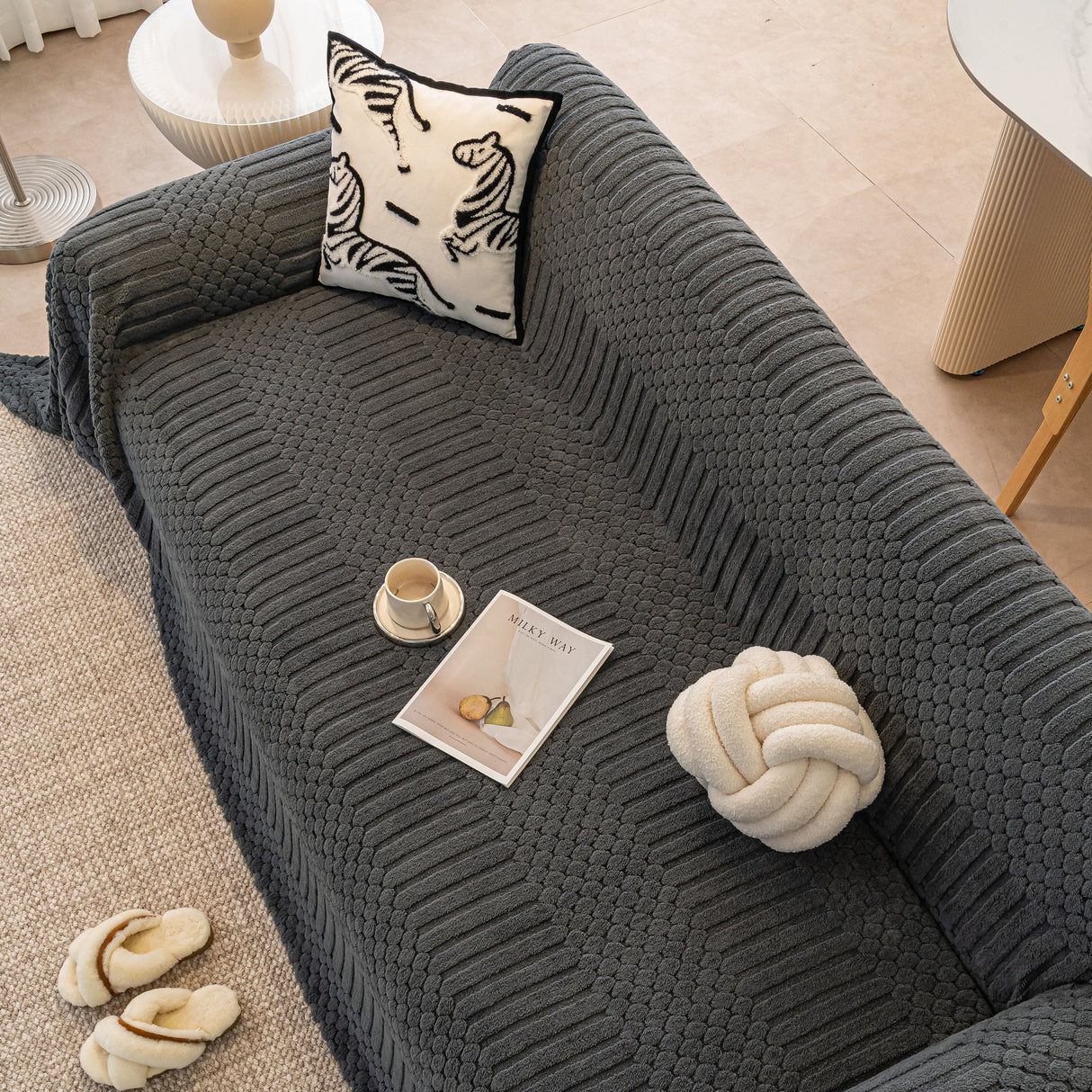 Boho 3D Geometric Throw Blanket for Couch, Luxurious Velvety Plush Fleece Sofa Cover