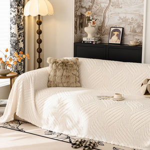 Plush Flannel Fleece Sofa Throw Blanket, Soft & Cozy Furniture Protector for Couch