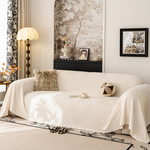 Plush Flannel Fleece Sofa Throw Blanket, Soft & Cozy Furniture Protector for Couch