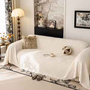 Plush Flannel Fleece Sofa Throw Blanket, Soft & Cozy Furniture Protector for Couch