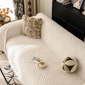 Plush Flannel Fleece Sofa Throw Blanket, Soft & Cozy Furniture Protector for Couch