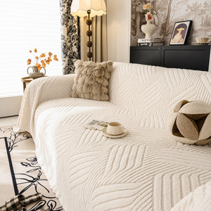 Plush Flannel Fleece Sofa Throw Blanket, Soft & Cozy Furniture Protector for Couch