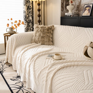Plush Flannel Fleece Sofa Throw Blanket, Soft & Cozy Furniture Protector for Couch