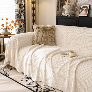 Plush Flannel Fleece Sofa Throw Blanket, Soft & Cozy Furniture Protector for Couch