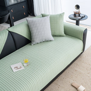 Geometric Textured Couch Slipcover Protector Non-Slip Ice Silk Sofa Cover for Couch