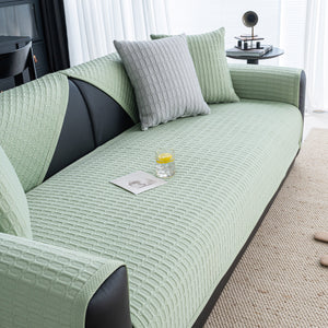 Geometric Textured Couch Slipcover Protector Non-Slip Ice Silk Sofa Cover for Couch