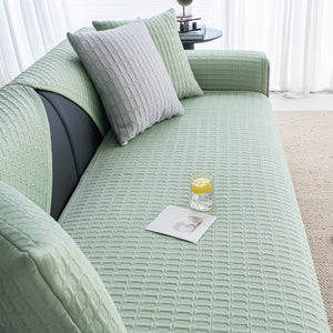 Geometric Textured Couch Slipcover Protector Non-Slip Ice Silk Sofa Cover for Couch