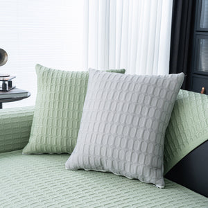 Geometric Textured Couch Slipcover Protector Non-Slip Ice Silk Sofa Cover for Couch