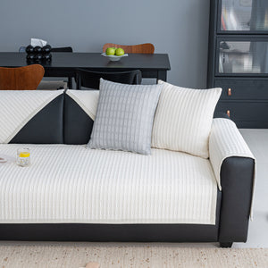 Geometric Textured Couch Slipcover Protector Non-Slip Ice Silk Sofa Cover for Couch