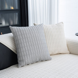 Geometric Textured Couch Slipcover Protector Non-Slip Ice Silk Sofa Cover for Couch