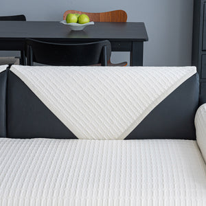 Geometric Textured Couch Slipcover Protector Non-Slip Ice Silk Sofa Cover for Couch