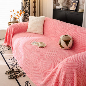 Plush Flannel Fleece Sofa Throw Blanket, Soft & Cozy Furniture Protector for Couch