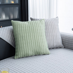 Geometric Textured Couch Slipcover Protector Non-Slip Ice Silk Sofa Cover for Couch