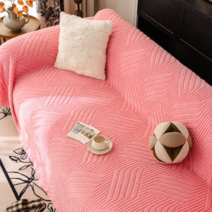 Plush Flannel Fleece Sofa Throw Blanket, Soft & Cozy Furniture Protector for Couch