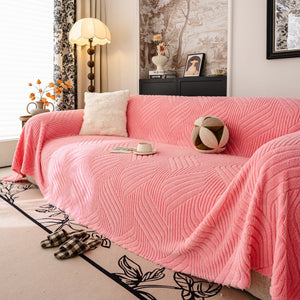 Plush Flannel Fleece Sofa Throw Blanket, Soft & Cozy Furniture Protector for Couch