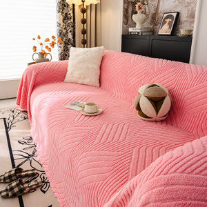 Plush Flannel Fleece Sofa Throw Blanket, Soft & Cozy Furniture Protector for Couch