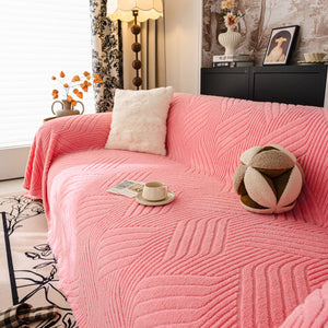 Plush Flannel Fleece Sofa Throw Blanket, Soft & Cozy Furniture Protector for Couch