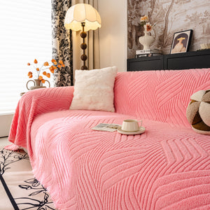 Plush Flannel Fleece Sofa Throw Blanket, Soft & Cozy Furniture Protector for Couch