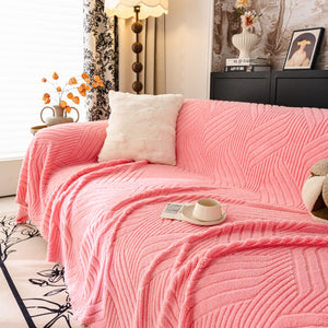 Plush Flannel Fleece Sofa Throw Blanket, Soft & Cozy Furniture Protector for Couch