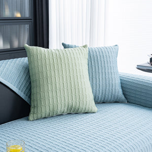Geometric Textured Couch Slipcover Protector Non-Slip Ice Silk Sofa Cover for Couch