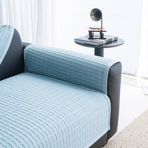 Geometric Textured Couch Slipcover Protector Non-Slip Ice Silk Sofa Cover for Couch