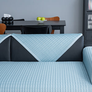 Geometric Textured Couch Slipcover Protector Non-Slip Ice Silk Sofa Cover for Couch