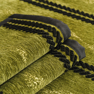 Non-Slip Sofa Cover with Thick Chenille Texture Woven Stripe Couch Protector Throw