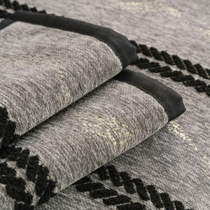 Non-Slip Sofa Cover with Thick Chenille Texture Woven Stripe Couch Protector Throw