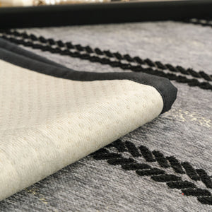 Non-Slip Sofa Cover with Thick Chenille Texture Woven Stripe Couch Protector Throw