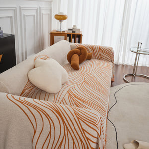 Chenille Striped Sofa Throw Blanket, Furniture Throw Covers Living Room Couch Cover