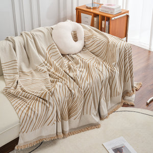 Chenille Striped Sofa Throw Blanket, Furniture Throw Covers Living Room Couch Cover