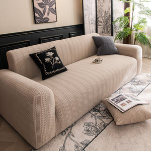 High Stretch Wheat Ear Embossed Textured Couch Slipcover, Water Repellent Sofa Cover