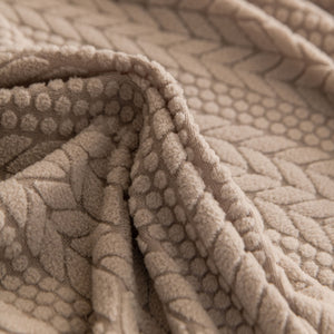 High Stretch Wheat Ear Embossed Textured Couch Slipcover, Water Repellent Sofa Cover