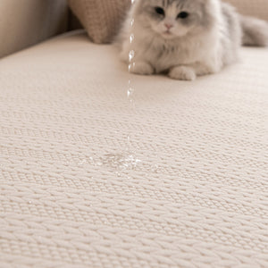 High Stretch Wheat Ear Embossed Textured Couch Slipcover, Water Repellent Sofa Cover